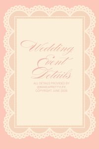 Wedding Event Details Sheet